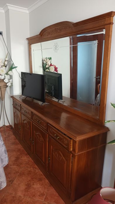 Wooden cabinet with mirror
