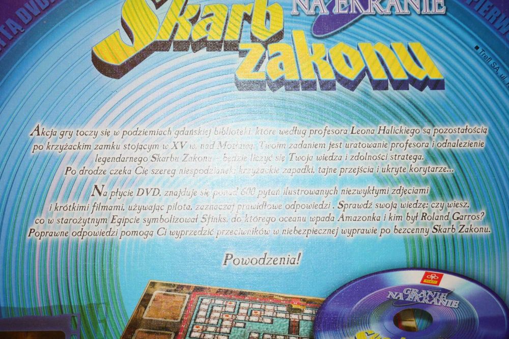 Nowa gra edukacyjna towarzyska interaktywna Skarb Zakonu DVD Trefl