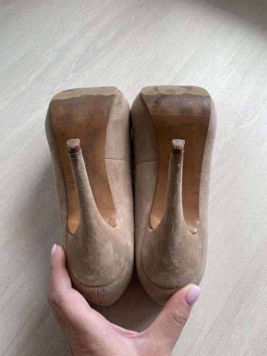 Zara buty nude bezowe skórzane boho 37