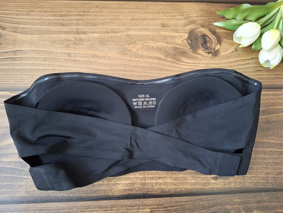 Czarny top/bardotka XL