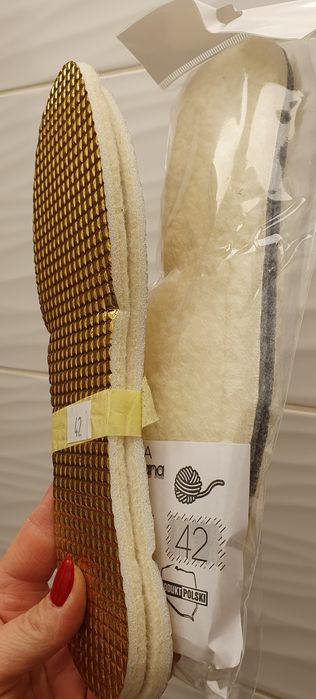 Wkładki do butów obuwia owcza wełna filc ciepłe zimowe Thermo pazłotko