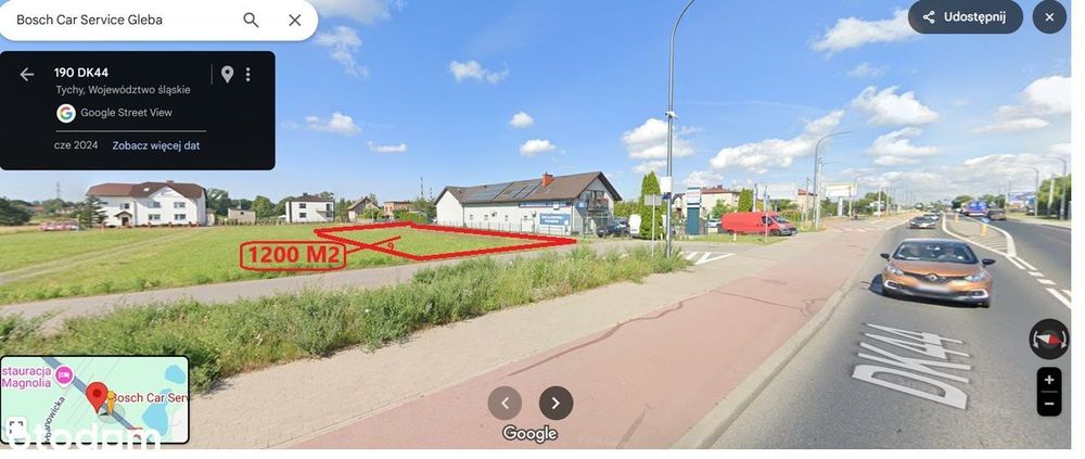 Działka -DK44 Oświęcimska GŁOWNA DROGA