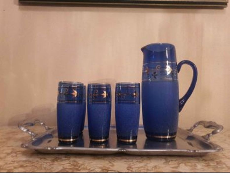 Copos e Infusa em Vidro Marinha Grande