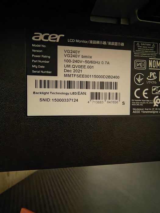 Monitor Acer VG240Y