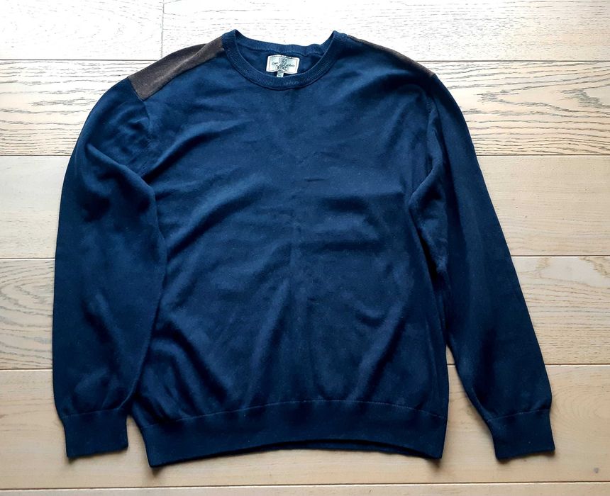 sweter NEXT męski 2XL XXL z łatami na łokciach 100% bawełna
