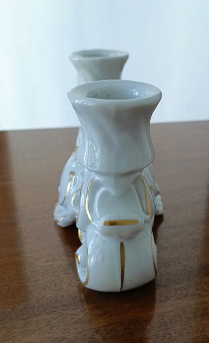 Porcelanowy świecznik Wallendorf 1764. Sygnatura. Vintage!