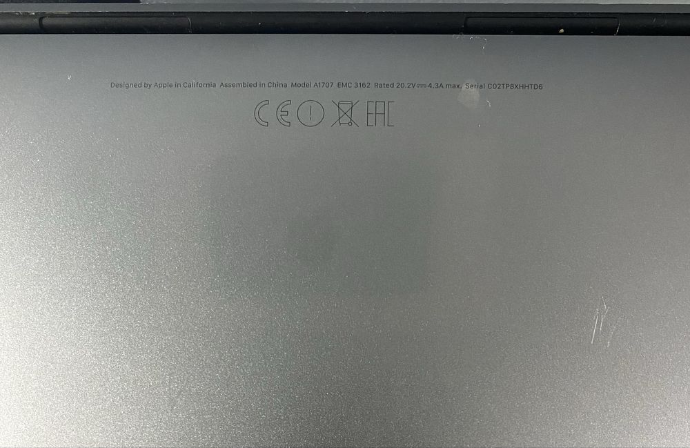 MacBook Pro 15” (A1707) 2016/2017 — під ремонт / на запчастини