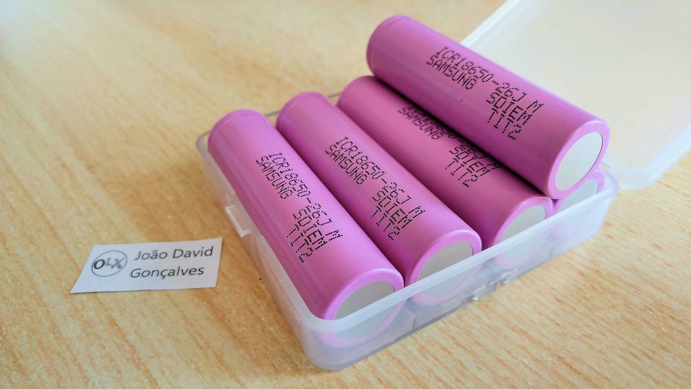 Pilha bateria 18650 Samsung 3.7V 2600 mAh recarregável
