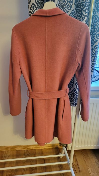 Płaszcz róż przejściowy wełna wiskoza r. 38, 40 Hallhuber