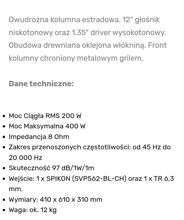 Kolumna estradowa RH SOUND