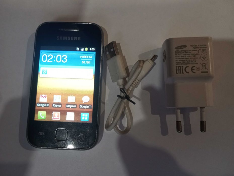 Звонилка сенсорный телефон Samsung Galaxy GTS5360 рабочий