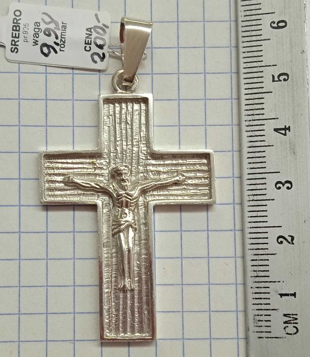 Zawieszka Duży Krzyżyk murek RD Srebro 925 NOWE