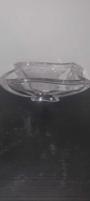 Taça / Cinzeiro em Cristal com Aplicação de Folha em Prata (13cm)