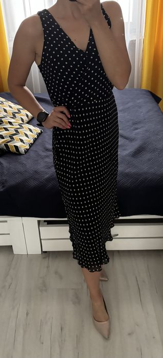 Sukienka damska w groszki kropki czarno biała