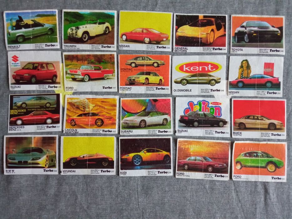 Вкладыши от жвачек Turbo black 191-260 полная серия