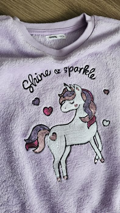 Bluza dziewczęca SINSAY  z jednorożcem pluszowa 134