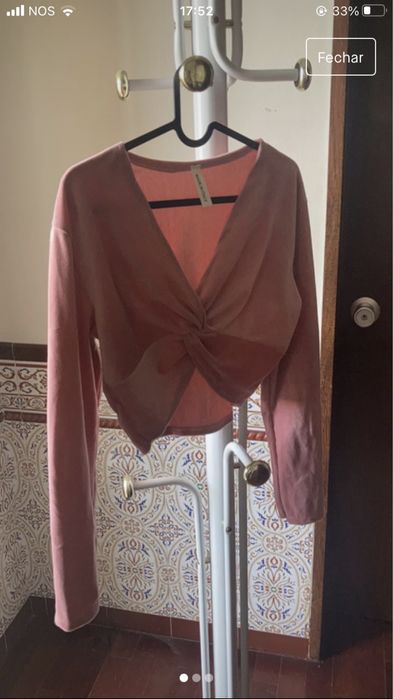 Top manga cumprida rosé