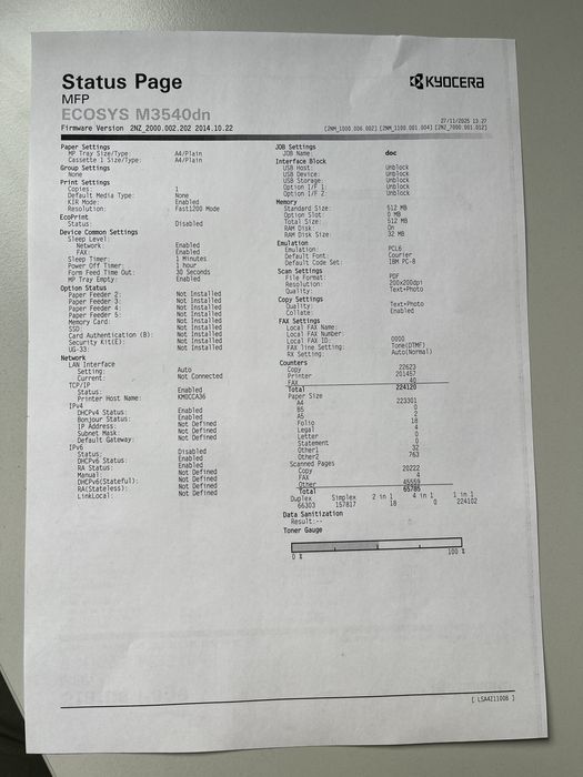 Kyocera M3540dn sprawna