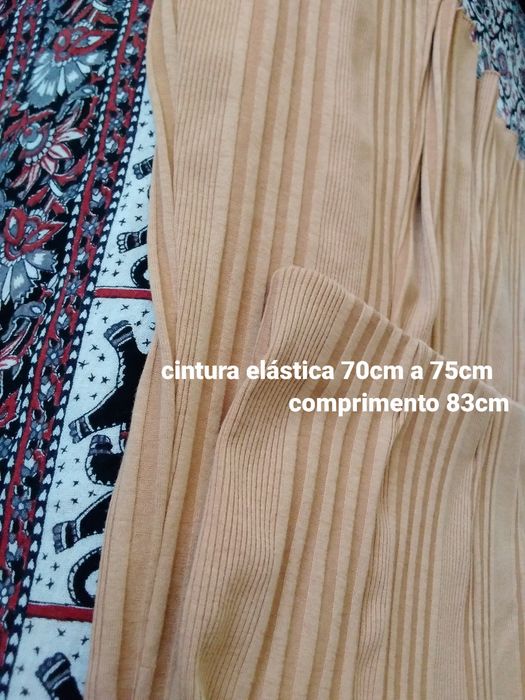 Saia comprida malha camel tam. M ZARA