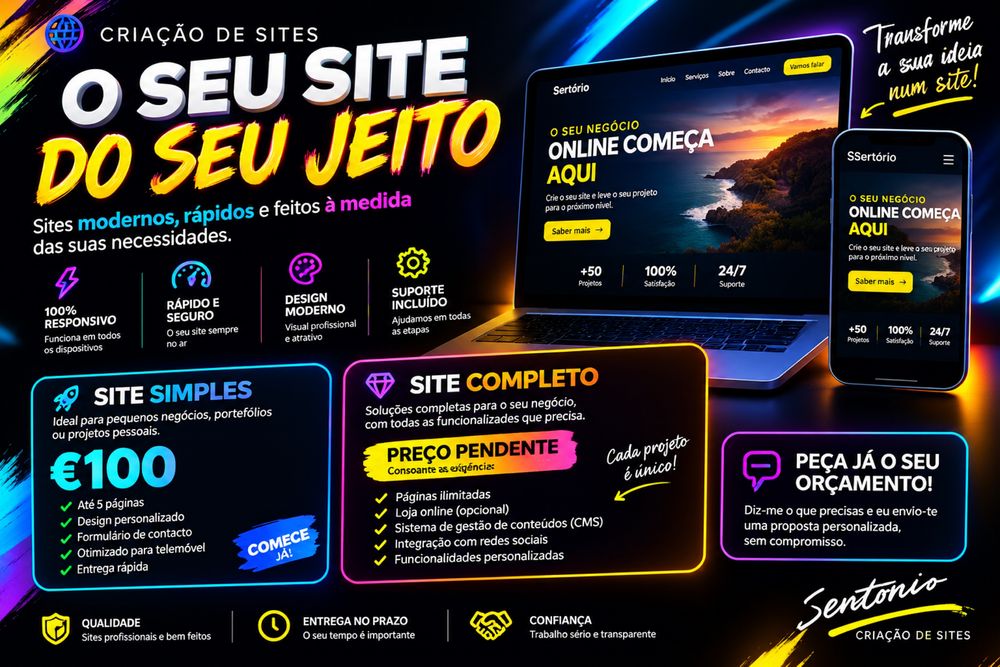 CRIAÇÃO + MANUTENÇÃO de websites sempre que precisar
