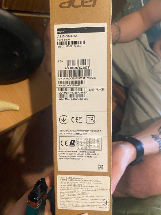 Нрутбук Acer Aspire 3(Pure Silver)