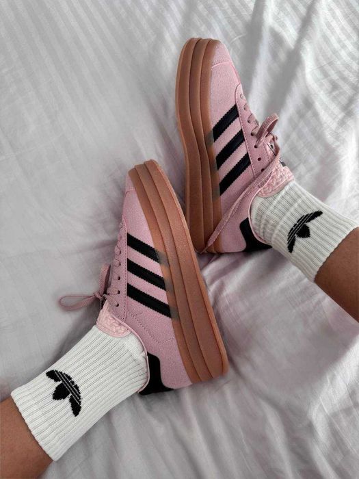 Кросівки Adidas Gazelle Bold Platform Light Pink/Black premium