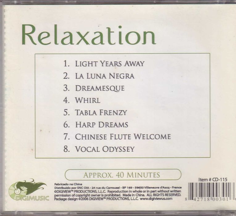CD - Relaxation (aprox. 40 minutos)