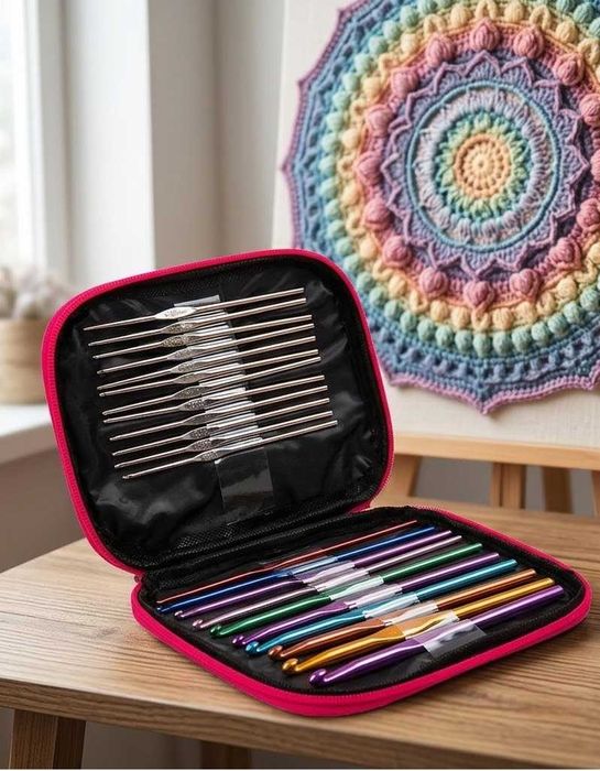 Zestaw szydełek do szydełkowania organizer etui 100 el.