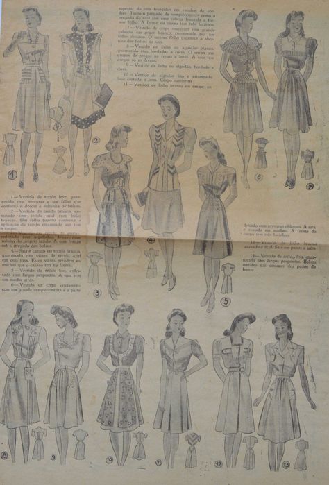 Jornal O SÉCULO - Suplemento antigo Modas e Bordados - moda estilismo