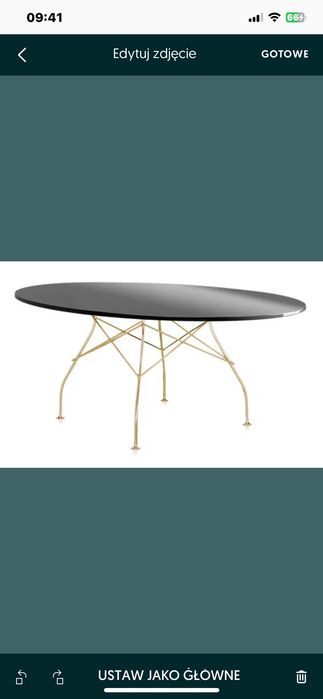 Kartell stół Glossy retro modern 190/120 unikat