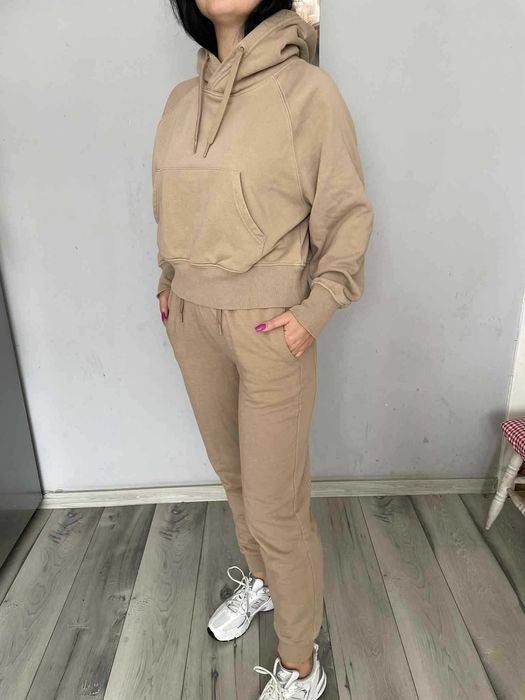 Dres komplet dresowy zestaw beżowy bluza spodnie dresowe 36 S House