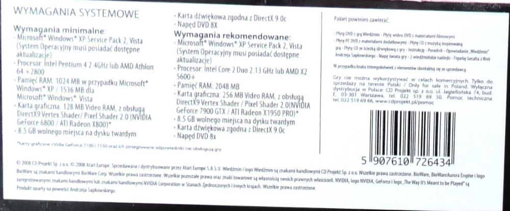 Wiedźmin 1 Edycja Specjalna Empik Nowy/Folia