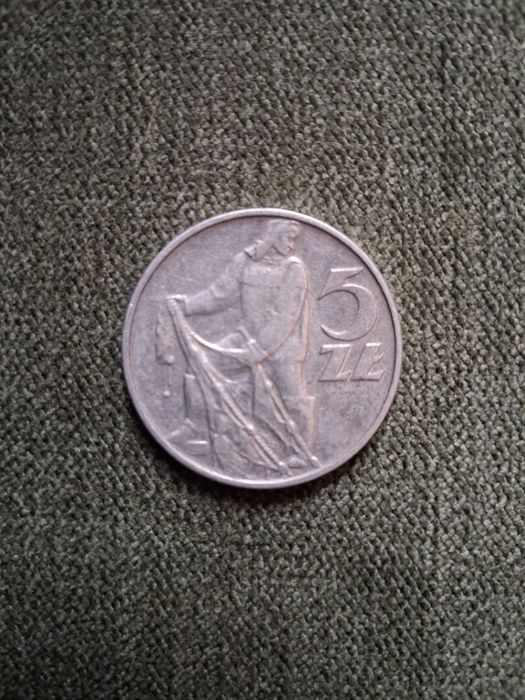Moneta 5 zł rybak z 1971 r.
