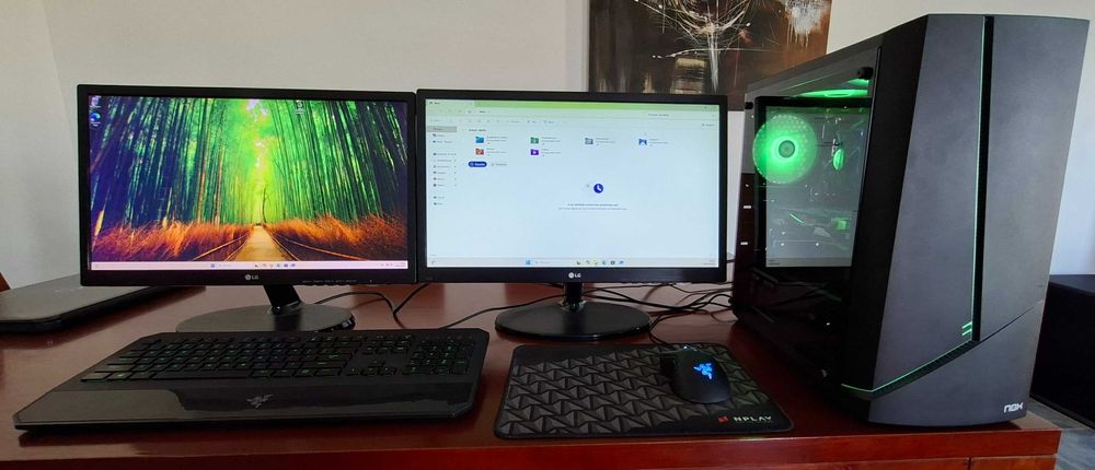 PC GAMING + 2 MONITORES LG 24" FHD - i5 8500T - GTX 1060 3G + Razer