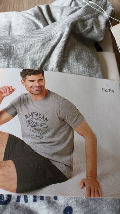 Piżama męska z krótkim rękawem szara L 52/54 Esmara Men