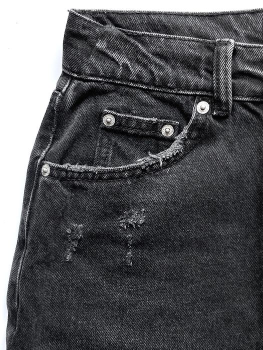 Zara Spódnica Jeansowa Ripped Denim Skirt XS 34 czarna
