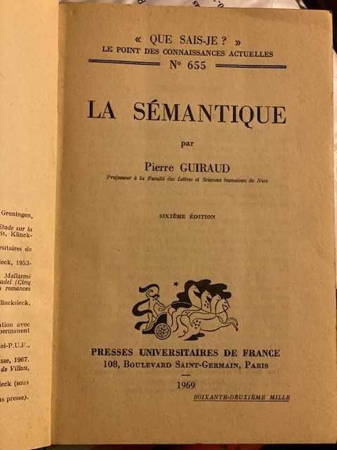 Coleção Que Sais-Je – La Sémantique