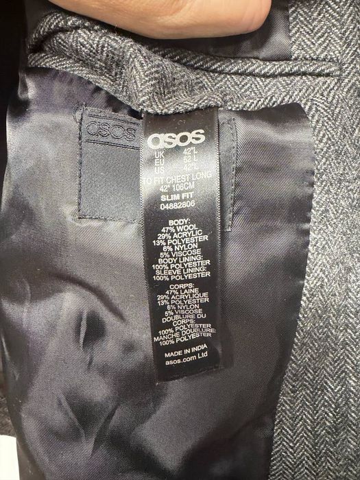 Męska kurtka ASOS półwełniana szara