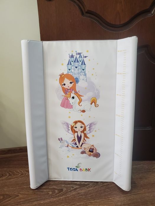Матрацик пеленальний жорсткий Tega Baby Принцеси "50×70" (Білий)