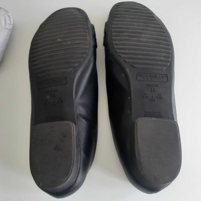 Sapatos Senhora Piccadilly Pretos 36 Salto 1cm Sola Borracha Como Novos