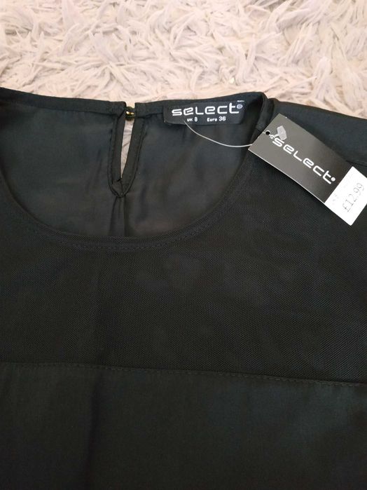 Nowa czarna bluzka Select z krótkim rękawem