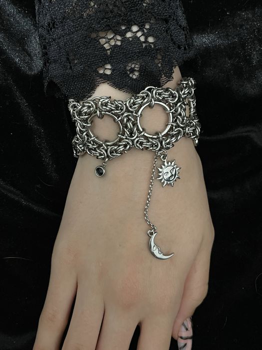 Nowa  bransoletka w stylu gotyckim wykonane techniką chainmaille,