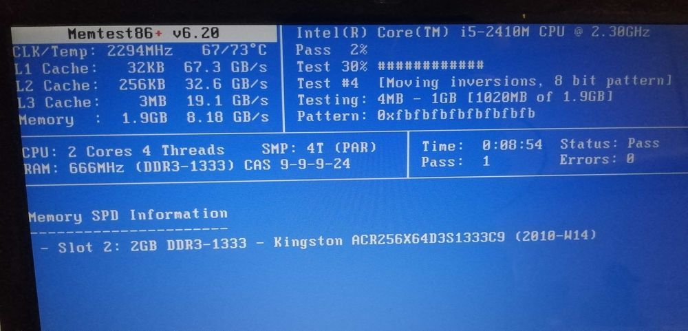 1x2GB sodimm pc3 10600S  - RAM 2GB Kingston (Envio incluido)