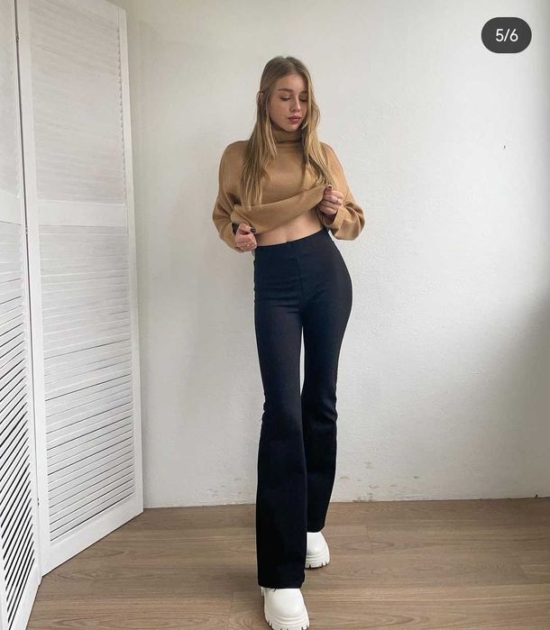 Лосины-клёш чёрные