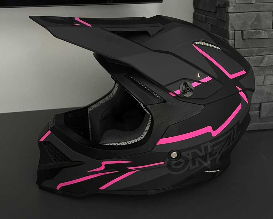 Kask motocyklowy O'neal 3SRS czarno różowy