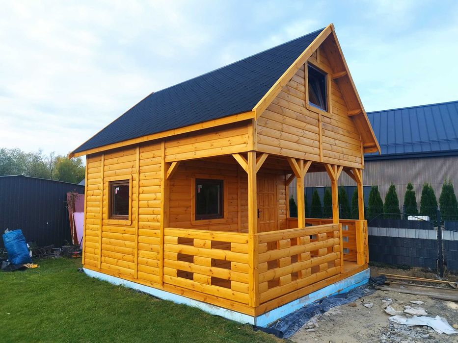 domek letniskowy,drewniany,ogrodowy,4 x 5,5m , kolanowa 50 cm,poddasze