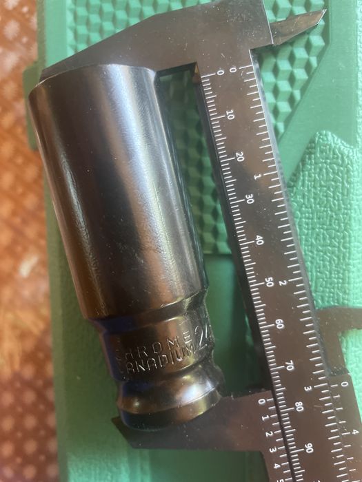 Подовжена ударна торцева головка 24мм 1/2 crom-vanadium якісна 6 гран