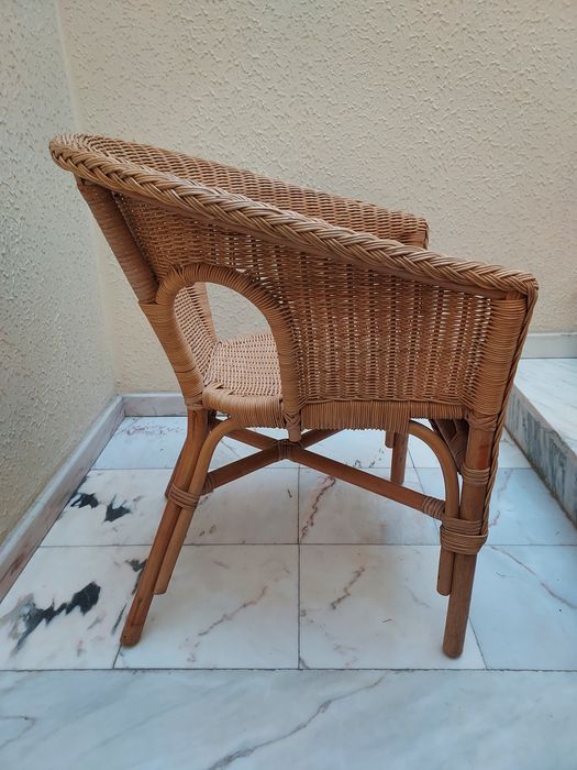 Cadeira em Vime e Madeira (Interior/Exterior)