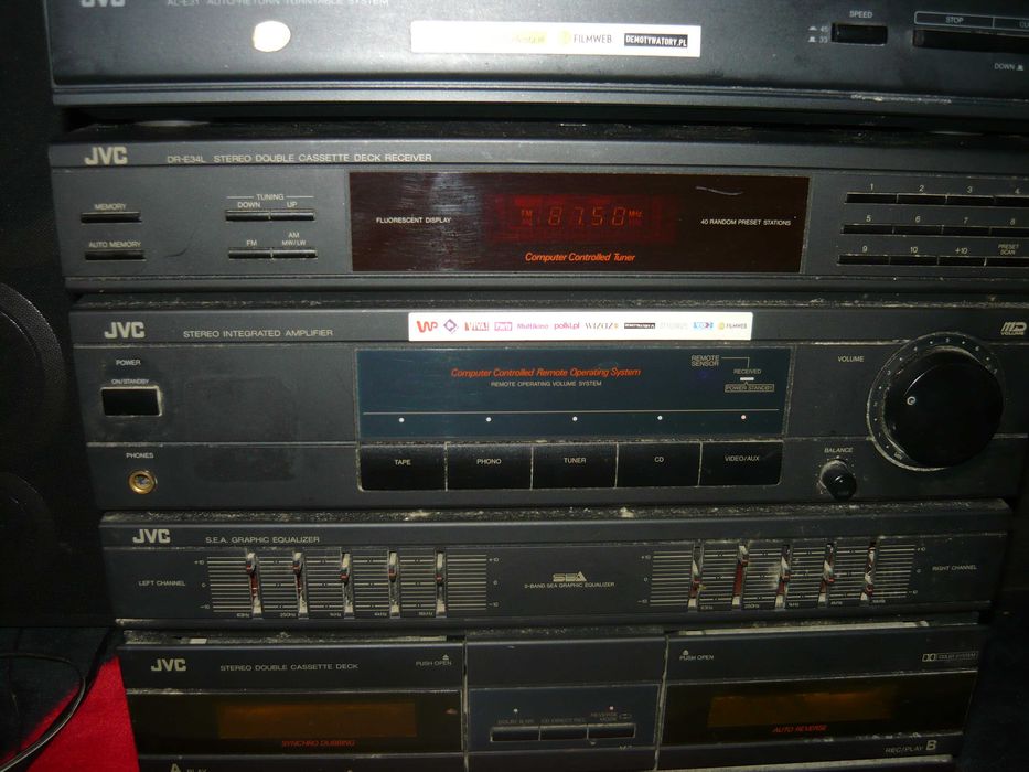 zestaw  stereo jvc gramofon al-e31 cd xl-v242  deck dr-e34l kolumny