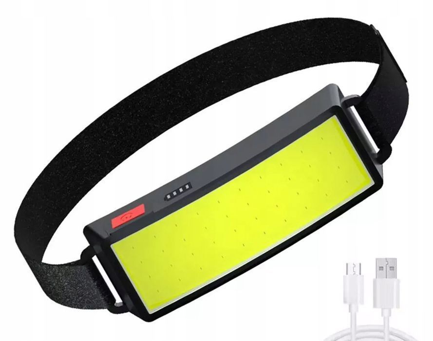 Czołówka LED COB 500Lm 10W akumulator 1000mAh lampka czołowa USB IPX4